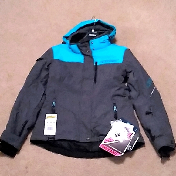Women's NWT CastleX winter snowmobile jacket grey/bright teal size S PRICE FIRM - Picture 1 of 16